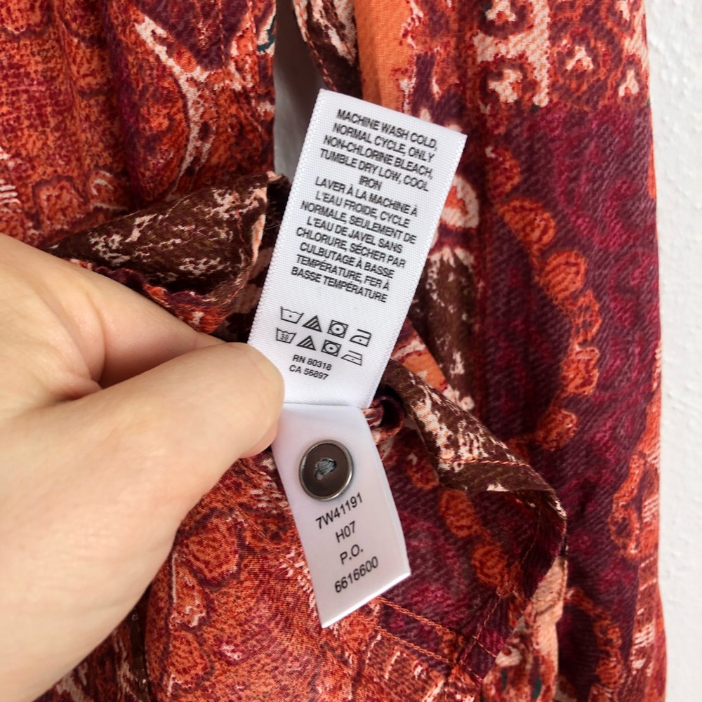 Lucky Brand Western Patchwork Printed Button Down - image 8